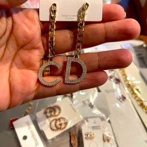 CD earrings silver925 gold plated